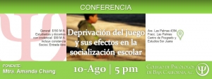 Conferencia: Deprivación del juego y sus efectos en la socialización escolar