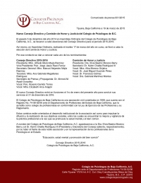 Comunicado de prensa 1/2015